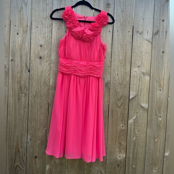 JS Boutique Barbie pink formal dress ruffle size 4 rhinestone prom dance - Picture 2 of 11